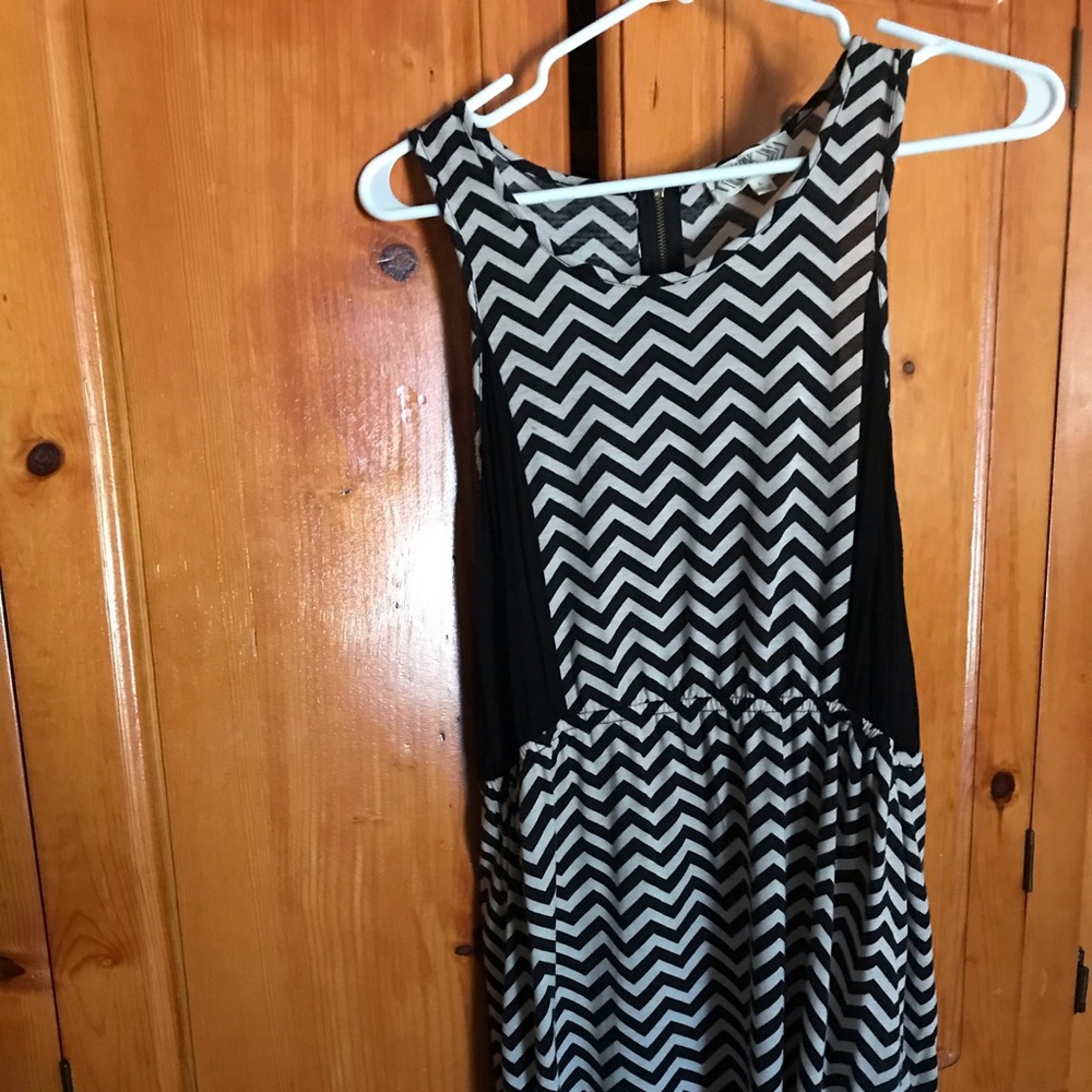 Black and white stripe dress.